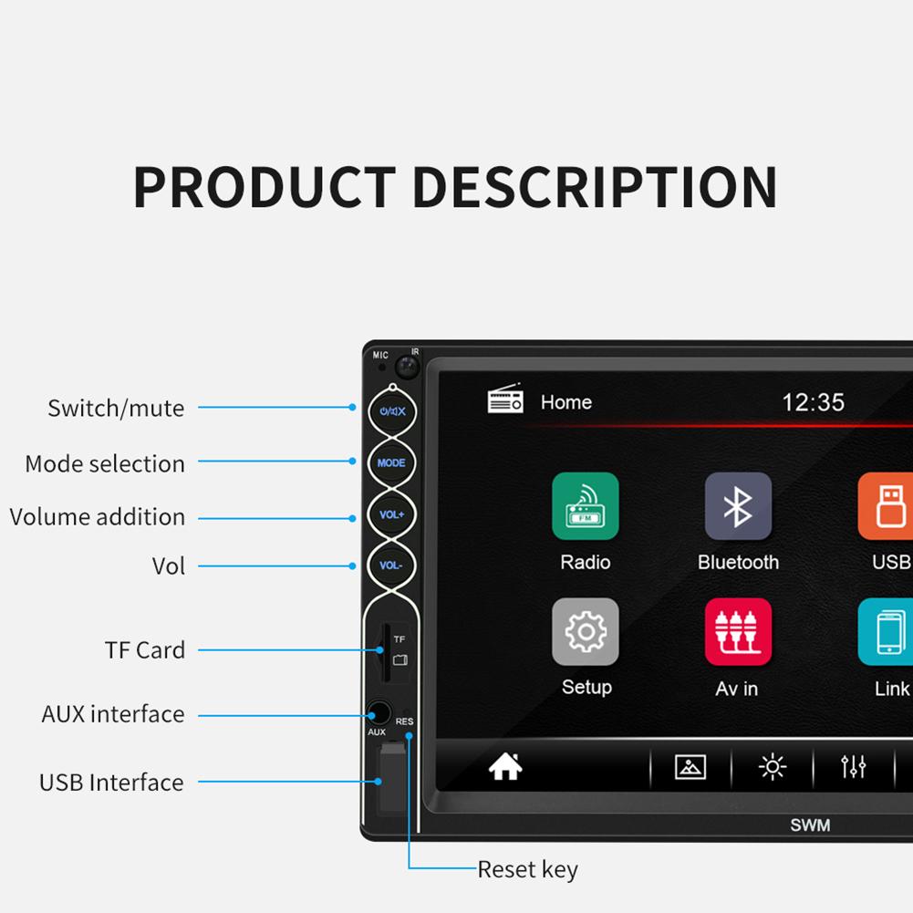 Pantalla Multimedia Bluetooth 7" para Auto